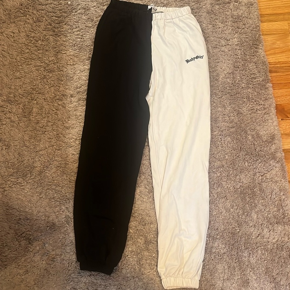 adika “babygirl” B&W joggers